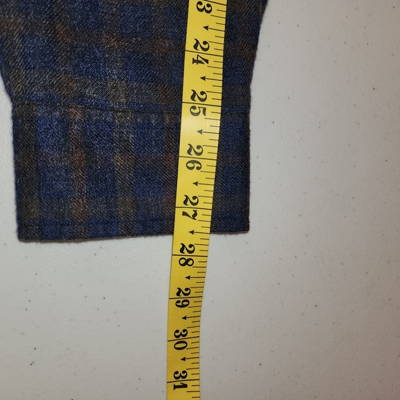 Weatherproof Vintage Shirt Mens 2XL Blue Brown Plaid Flannel Button Down Pocket - Picture 9 of 10